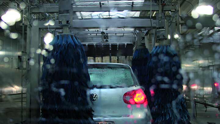 Car wash lighting for petrol stations