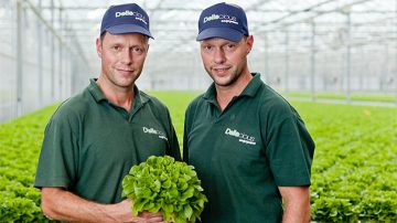 Roy y Mark Delissen, propietarios de Deliscious, una empresa productora de lechugas que utiliza la iluminación para horticultura de Philips